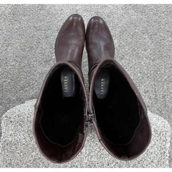 Lauren Ralph Lauren Mariah Dark Brown Leather Riding Boots 7.5B Preppy Old Money - Picture 16 of 16